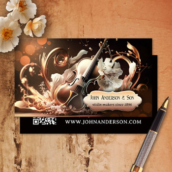 Violinist Musical Instrument Violin Maker Business Card by sunnysites at Zazzle
