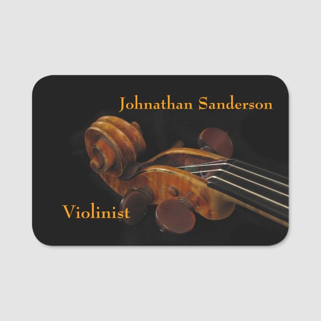 Violinist Musician Name Tag