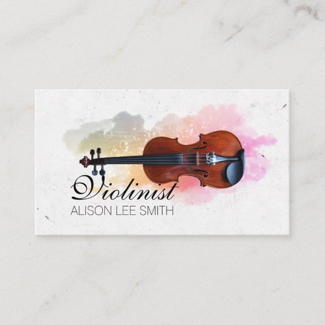 Violinist Musician violin teacher Business Card (Front)