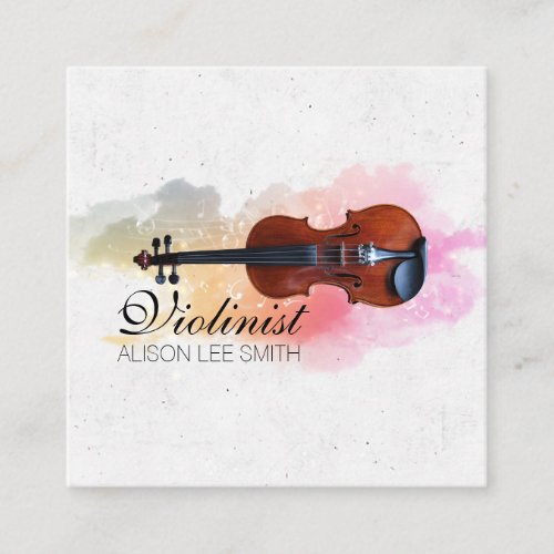 Violinist Musician violin teacher Square Business Card
