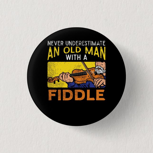 Violinist Old Man Button (Front)
