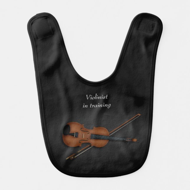 Violinist (or Viola) in training Classical Music Baby Bib (Front)
