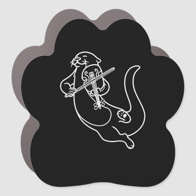 Violinist Otter Gift Playing Violin Viola Music Car Magnet (Front)