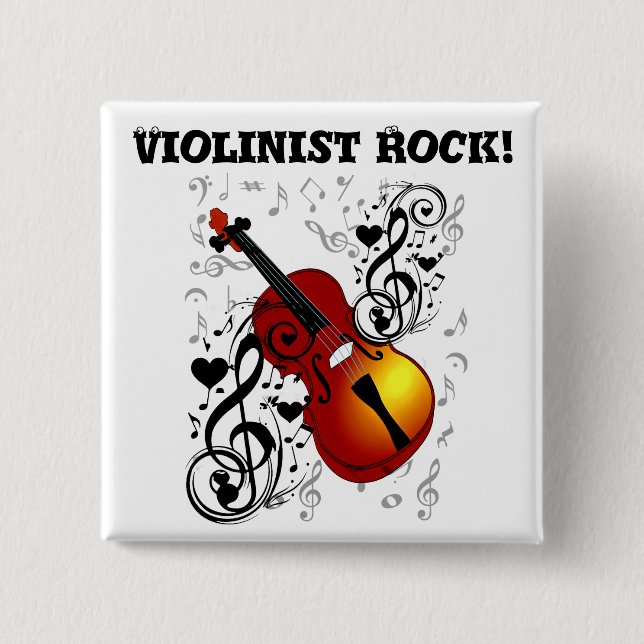 Violinist,Rock the House_ Pinback Button (Front)