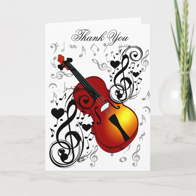 Violinist,Rock the House_ Thank You Card (Front)