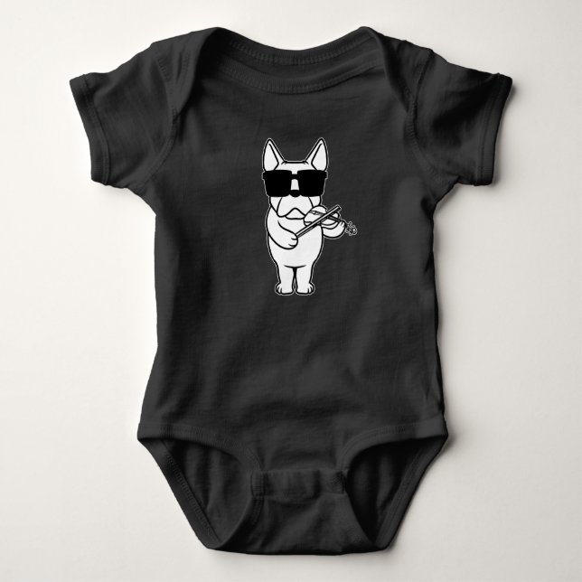 Violinist Violin Dog With Violin Baby Bodysuit (Front)