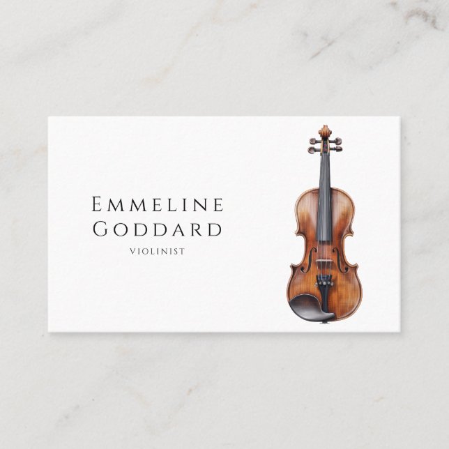 Violinist Violin Music Teacher Musician Business Card (Front)