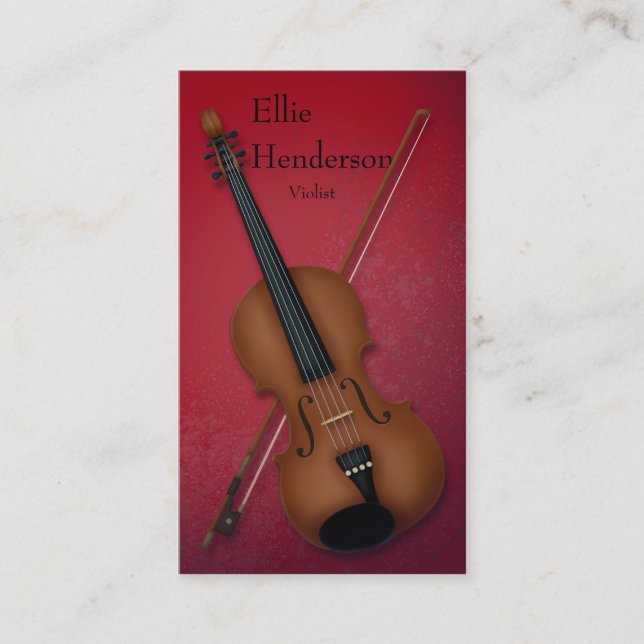 Violinist Violist Blood Red Business Card (Front)