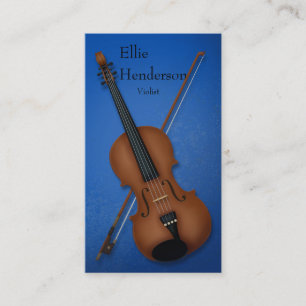 Violinist Violist Elegant Blue Business Card