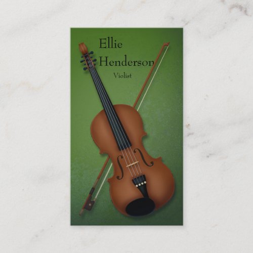 Violinist Violist Enchanting Forest Green Business Card