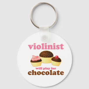 Violinist will Play for Chocolate Keychain