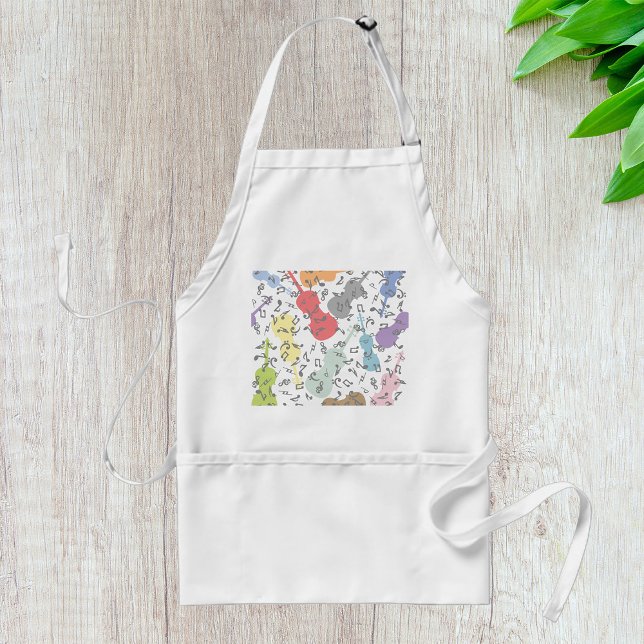 Violins And Musical Notes Adult Apron (Creator Uploaded)