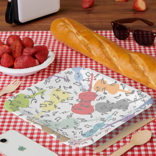 Violins And Musical Notes Paper Plates