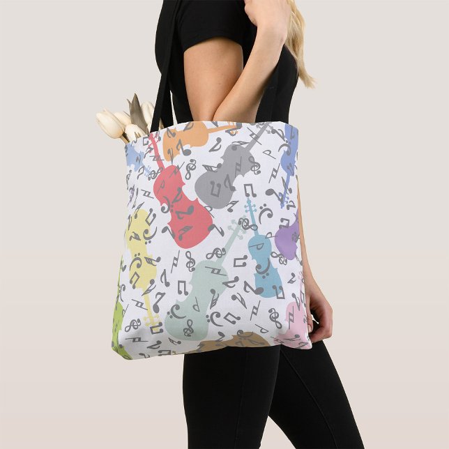 Violins And Musical Notes Tote Bag (Creator Uploaded)