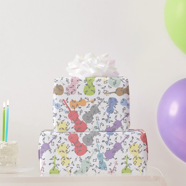 Violins And Musical Notes Wrapping Paper (Creator Uploaded)