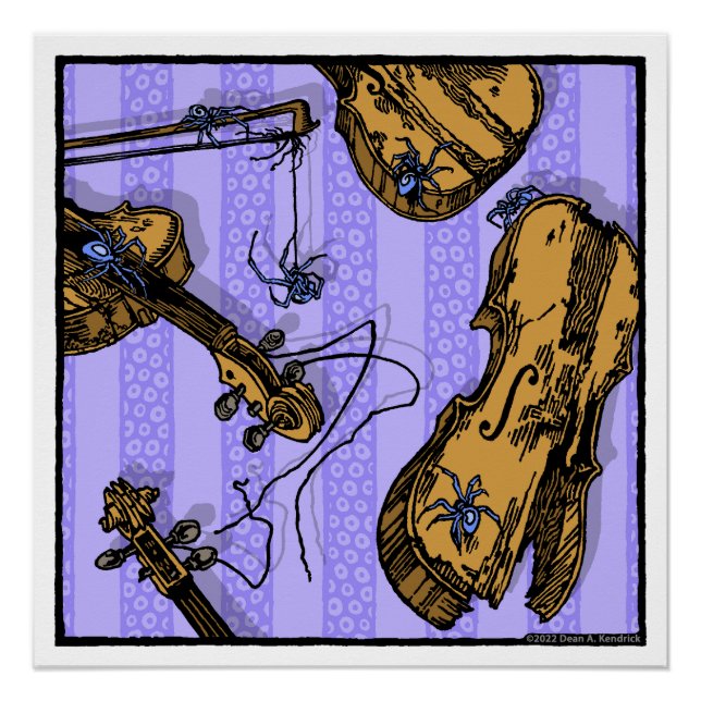 Violins and Spiders - Pop Goth Nightmare Surreal Poster (Front)