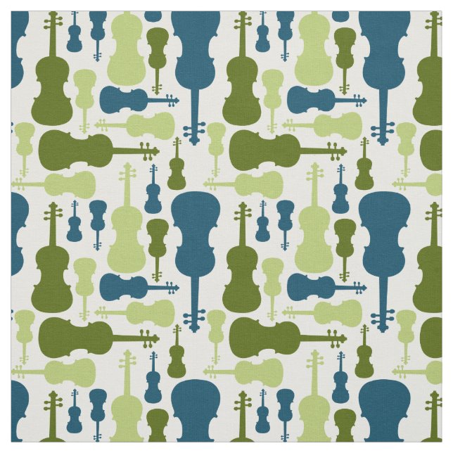 Violins - Blue and Green Fabric (Swatch)