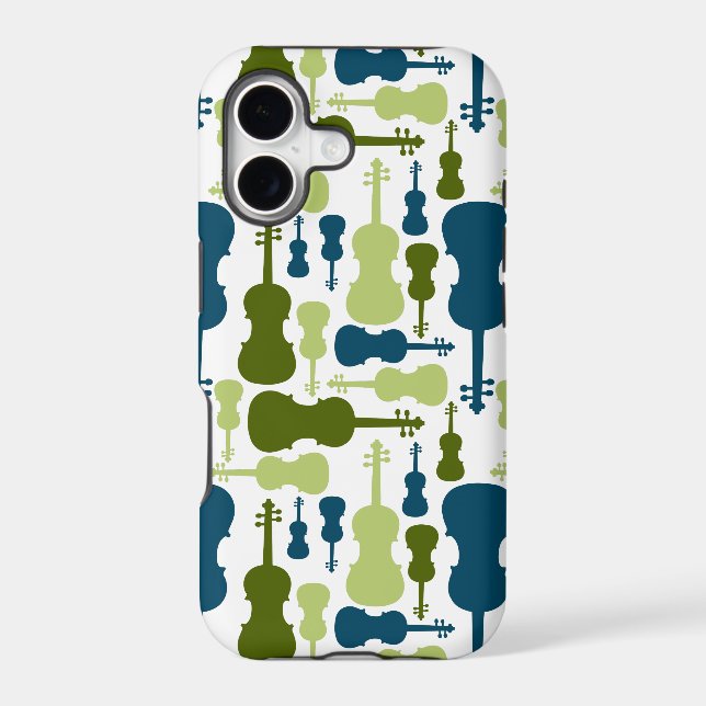 Violins - Blue and Green Pattern Iphone Case (Back)