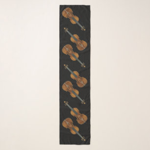 Violins Diagonal Pattern Changeable Backdrop Color Scarf