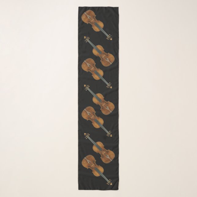 Violins Diagonal Pattern Changeable Backdrop Color Scarf (Front)