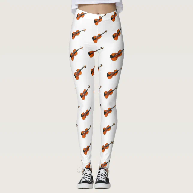 Violin Pattern Print Women Leggings