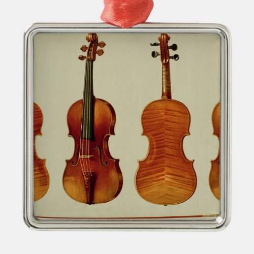 Violins LtoR the Alard by Antonio Stradivariu Metal Ornament