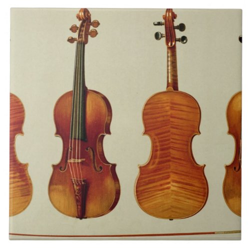 Violins LtoR the Alard by Antonio Stradivariu Tile