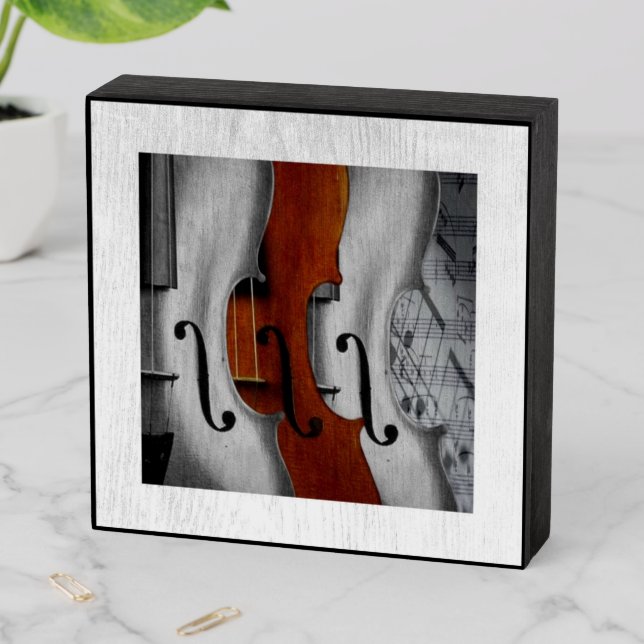 Violins Wood Box Sign (In Situ Horizontal)