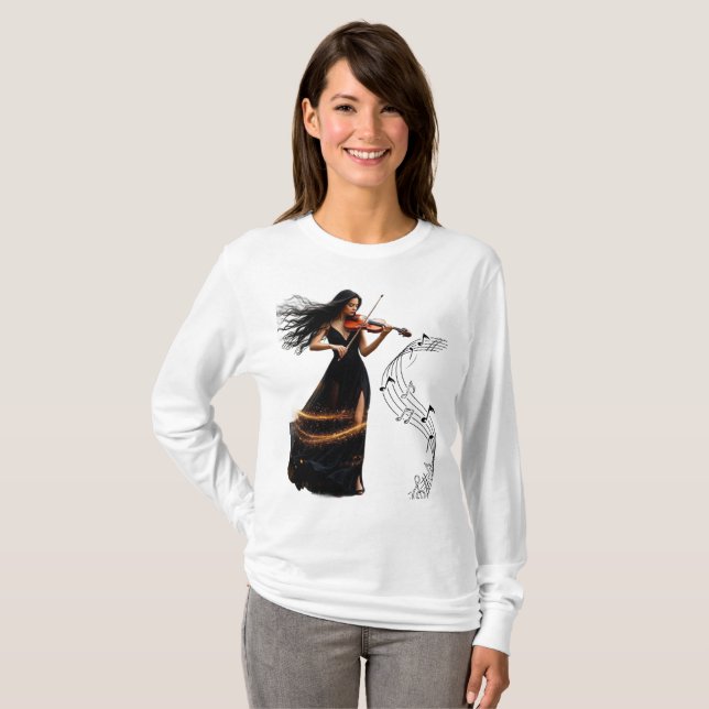 violon women t-shirt violin (Front Full)