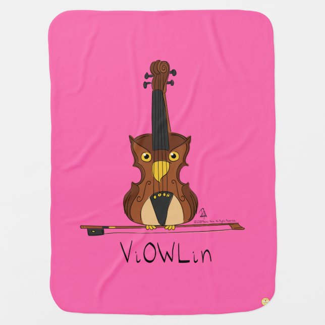 ViOWLin Violin Owl Baby Blanket (Front)