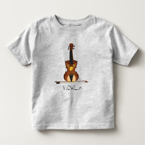 ViOWLin Violin Owl Music Kids Toddler T_Shirt