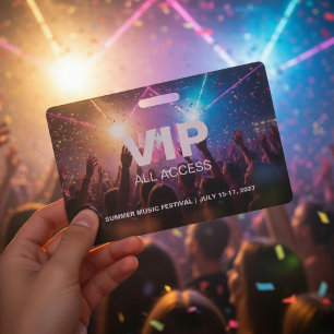 VIP All Access Concert   Backstage Pass Fest Badge