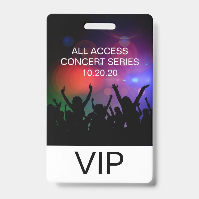 VIP All Access Custom Concert Badge (Front)