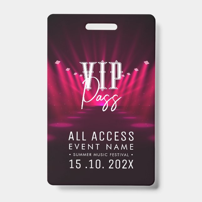 VIP All Access Event Badge (Front)