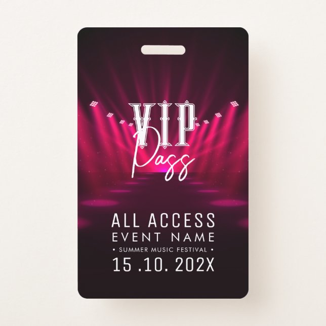 VIP All Access Event Badge (Front)