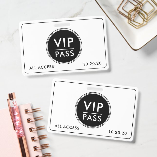 VIP All Access Event Black White Badge (Office)