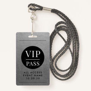 VIP All Access Event Silver Metallic Foil Gold  Badge