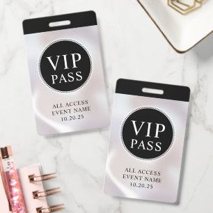 VIP All Access Event Simple Iridescent Pearl Badge