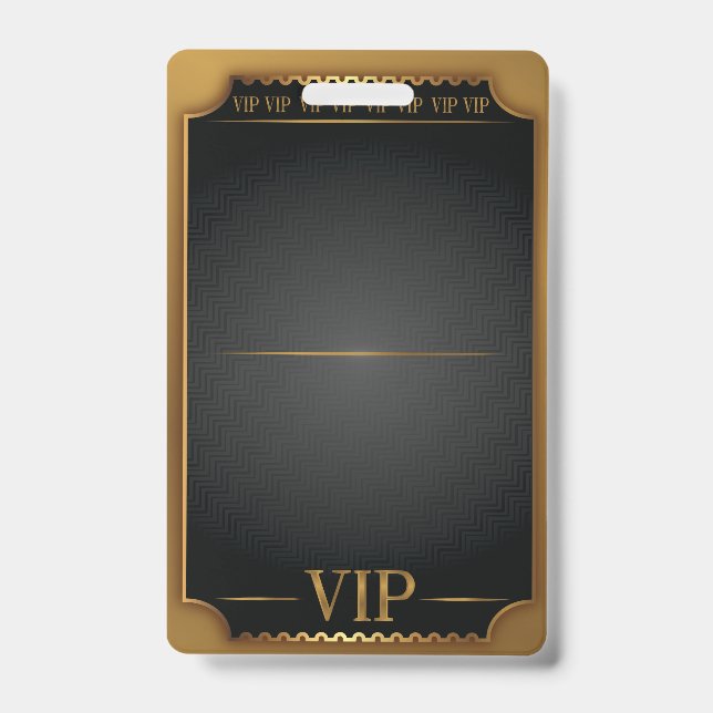 VIP ALL ACCESS Gold Pass BLANK Customize Yourself Badge (Front)