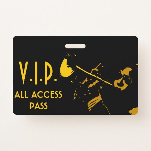 VIP All Access Horizonal Pass at Musical Event Badge