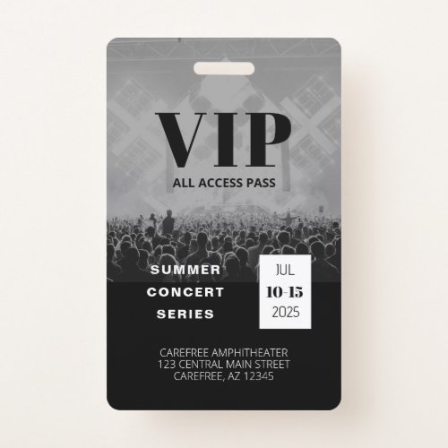 VIP All Access Multi Date Concert Badge