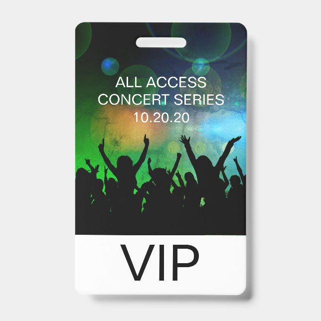 VIP All Access Name Custom Concert Badge (Front)