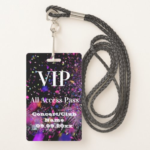 VIP All Access Name Photo Concert Club Party Badge