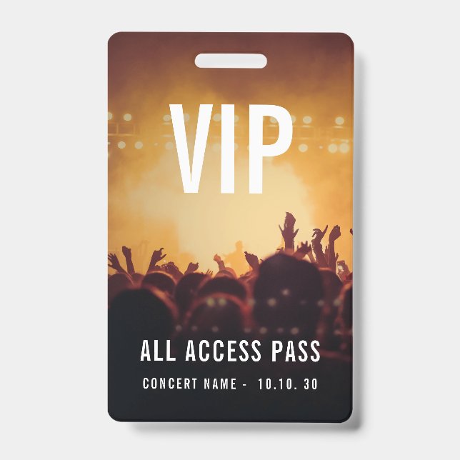 VIP All Access Name Photo Custom Concert Badge | Zazzle