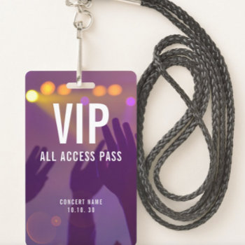 Vip All Access Name Photo Custom Concert Badge by monogramgallery at Zazzle