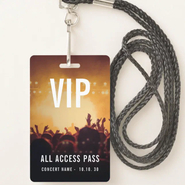 VIP All Access Name Photo Custom Concert Badge | Zazzle