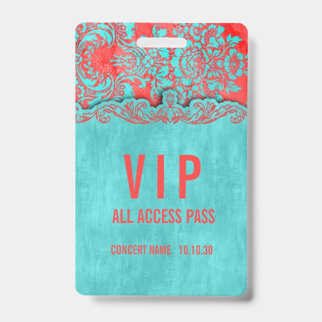 VIP All Access Name Photo Custom Concert Badge (Front)
