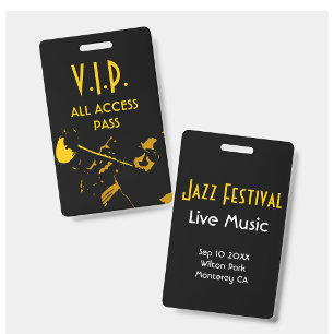 VIP All Access Pass at Musical Event Vertical Badg Badge