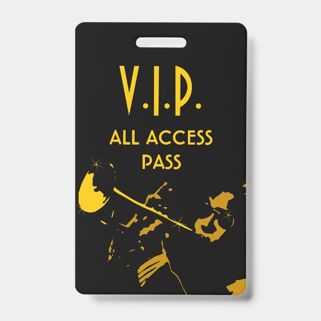 VIP All Access Pass at Musical Event Vertical Badge (Front)