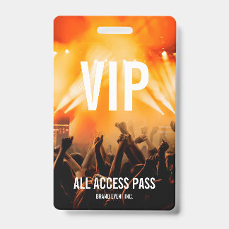 VIP All Access Pass Concert Event Badge